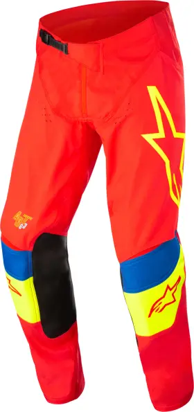 3721122-3057-30 Alpinestars Techstar Quadro Pants 30 Bright Red/yellow Fluo/blue