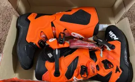 3pw230006003 Alpinestars Ktm Tech 7 Mx Boots Orange Black - Size 8 / Euro 42 New