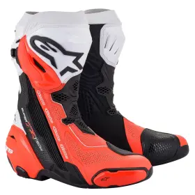 4101-0387-43 Alpinestars Supertech R V2 Vented Boots 9 Black/white/red Fluo