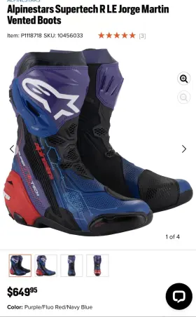 4101-0975-48 Alpinestars Supertech R Le Jorge Martin Vented Boots Size Eu 45/us 10.5