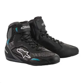 4111-1142-06 Alpinestars Stella Faster-3 Rideknit Riding Shoes 7.5 Black/teal