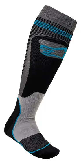 4701820-1079-m Alpinestars - Mx Plus-1 Socks Black/cyan Medium