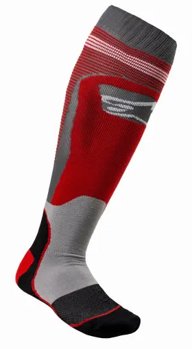 4701820-318-s Alpinestars Mx Plus-1 Socks - Cool Grey/red Small
