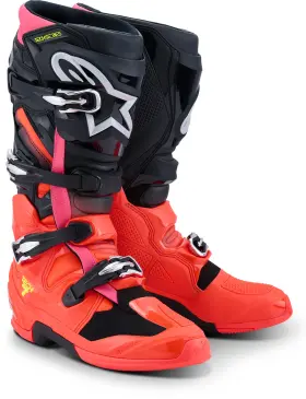 482-0016209 Alpinestars Tech 7 Boots Black/red Fluo/pink Fluo Us 9
