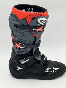 482-28813 Alpinestars New Tech 7 Enduro Boots Black/grey/red Us Size 13 Motocross Mx
