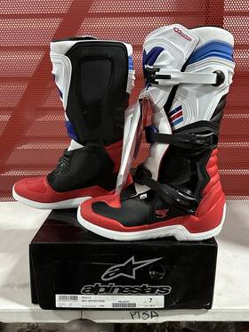 Alpinestars 482-29713 Tech 3 Size 13 White/bright Red/ Dark Blue Men S Motocross Boot