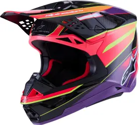 8301223-3145-s Alpinestars Supertech M10 Helmet - Mips Era Gloss Pink/violet/yellow Fluo