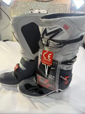 A12014182909 Alpinestars Tech 7 Boots Black Silver White Gold Motocross Enduro Seven