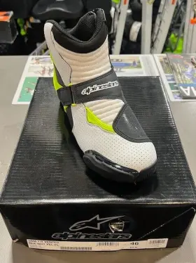 3401-0466 Alpinestars A7006 Nos Genuine Astars Smx-1 R Vented Blk Wht Yel Fl Shoe Us9.5 Eu46 P-u#