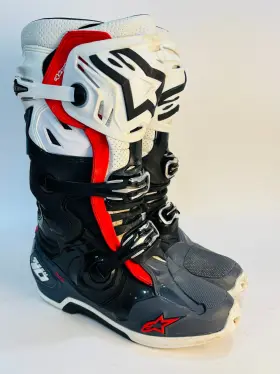 As20105201213 Alpinestars Tech 10 Supervented Mx Off Road Boots Black White Grey Red Size As20105201213 Alpinestars Tech 10 Supervented Mx Off Road Boots Black White Grey Red Size