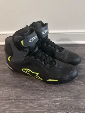 Ast-2540719-175-11.5 Alpinestars Mens Faster-3 Dryster Motorcycle Shoes Black/gray/yellow Size 12 Ast-2540719-175-11.5 Alpinestars Mens Faster-3 Dryster Motorcycle Shoes Black/gray/yellow Size 12
