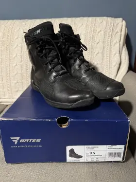 Bates 044212060421 Sp500 Adrenaline Leather Waterproof Motorcycle Boots Black Size 9.5 With Box