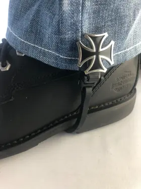 Biker Boot Straps Bbs/mc4 4 Inch Maltese Cross / Pant Leg