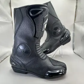 Blb41 Bilt Motorcycle Riding Racing Boots Womens Us 6 Eu 37 Black Leather Armored