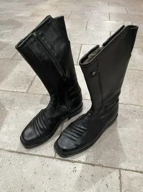 72609057514 Bmw Vintage 1980s Motorcycle Boots Black Leather Eu Size 45 / Us 11.5
