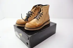 Fb12002-s-11 Broken Homme James Leather Motorcycle Boots Sand Size 11 Nos