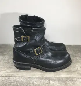 27872 Chippewa Men S 7 Inch Motorcycle Boot Black Leather Steel Toe Vibram Sole 9 D