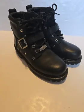 1002522 Choppers Orange County Womens Size 9 Motorcycle Boot Black Leather Laceup Buckle 1002522 Choppers Orange County Womens Size 9 Motorcycle Boot Black Leather Laceup Buckle
