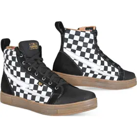 8515-4015-10 Cortech Slayer Canvas Riding Shoes - White Checker/gum Sole 10