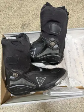 20179520763146 Dainese Axial D1 Racing Boots Black/grey Trim Size 46 Eu /12.5 Us
