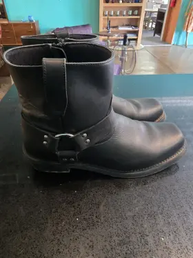 Di19090 Dingo Black 13ew Zip Side Mid Rise Motorcycle Boots