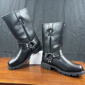 Da-btl7011 Dream Apparel Dreamapparel Womens Motorcycle Boots Midcalf Pu Leather - Black Us Size 8