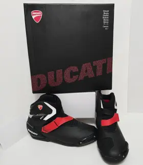 981041843 Ducati Stivaletti Theme Boots Mens 9-9.5 Unisex Black/red Cross Straps Nob Oem