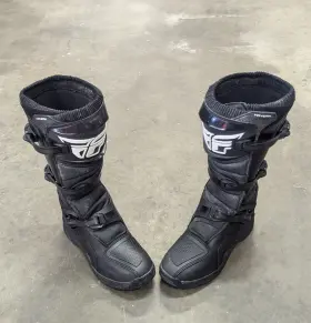 1157116 Fly Racing Maverik Mens Mx Riding Dirt Bike Boots Sz 11 Black - Good Used