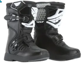 364-55099 Fly Racing Youth Maverik Boots Black And White Sz Y13