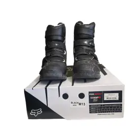 05031-001-13 Fox Racing Comp 5 Shorty Boots Mens Size 13 Black Motocross Dirt Bike Off Road