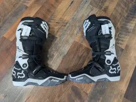 12252-001 Fox Racing Instinct Motocross Boots Black And White Mens Size 10 New