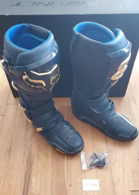 Fox Racing 191972187711 Limited Edition Instinct Off Road Motorcycle Boots Navy/gold Size 12 Mx Sx