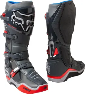24448-130-12 Fox Racing 191972301117 Mens Instinct Motocross Boots - Grey/red Size 12