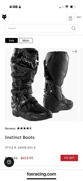 24448-001-8 Fox Racing Instinct Boots Size 13 New Never Worn