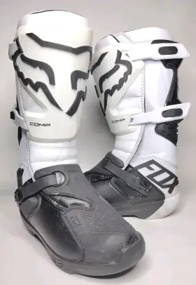 25408-008-10 Fox Racing Comp Boots White Black Motocross Men S Size 11 Us