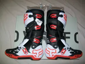 26sp Fox Racing New In Box Motion Mens Mx Offroad Boots White/fluo Red Size 11
