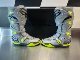 27463-086-12 Fox Racing Mens Instinct Boots In Gray And Yellow Size Us 12