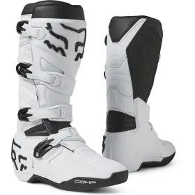 28373-008-14 Fox Racing Comp Boots Positac Tpu Plating Buckle Closure Comfort Off-road White