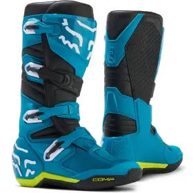 28373-026-14 Fox Racing Comp Boots Positac Tpu Plating Buckle Closure Comfort Blue/yellow
