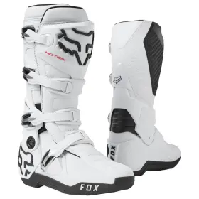 29682-008-12 Fox Racing Mens Motion Motocross Dirt Bike Boots White 12 With Burn Guard