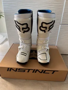 29682-008-9.5 Fox Racing Instinct Boots White 9.5 For Motocross Dirt Bike Enduro