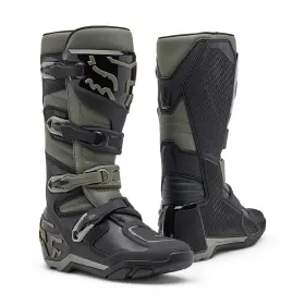30078-035-10.5 Fox Racing Mens Comp X Off Road Boots Buckle Closure Full Coverage Grey/black