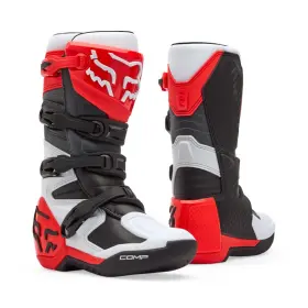 36364-047-2 Fox Racing Youth Comp Motocross Boot White/florescent Red 2