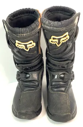 Ecp18-fos Fox Racing Comp 3 Motocross Atv Motorcycle Boots Black Youth Size Y3