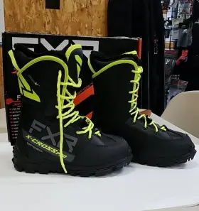 220700-1065-37 Fxr X-cross Pro Speed Snowmobile Boots Black/hi-vis Mens 5/ Womens 7