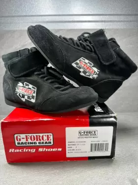 Gf235 G-force Racing Gear Driving Shoes Mens Size 8 Black Mid-top Racegrip