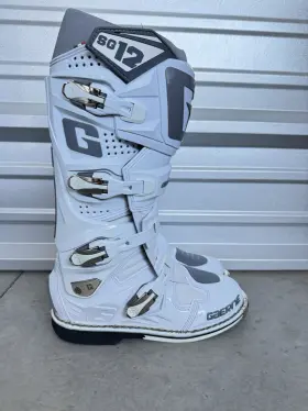 2177-071-12 Gaerne New Sg All White Mens Motocross Boots Size 9.5 Us/44 Eu