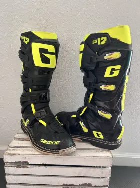 456108 Gaerne Sg12 Men Mx Motocross Atv Offroad Boots 12 Black Yellow