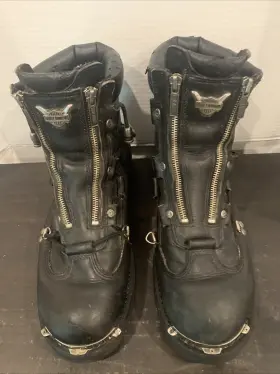 01680 Harley-davidson Leather Motorcycle Boots Mens 11