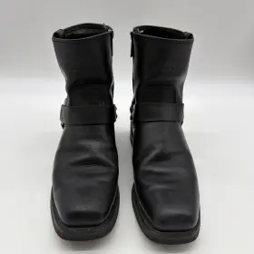 04422 Harley-davidson Genuine Leathers Harness Motorcyle Boots Men Us9.5 Logo Zip